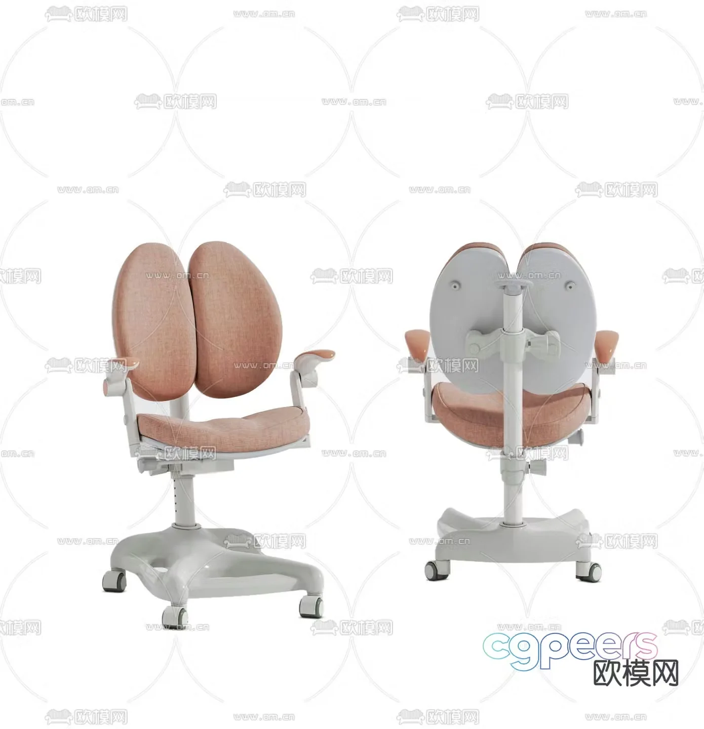 Modern children’s study chair 3d model