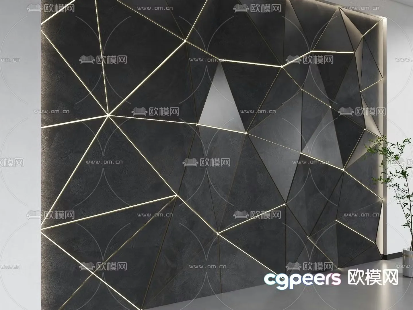 Special shape background wall model wall decorative wall 3d model