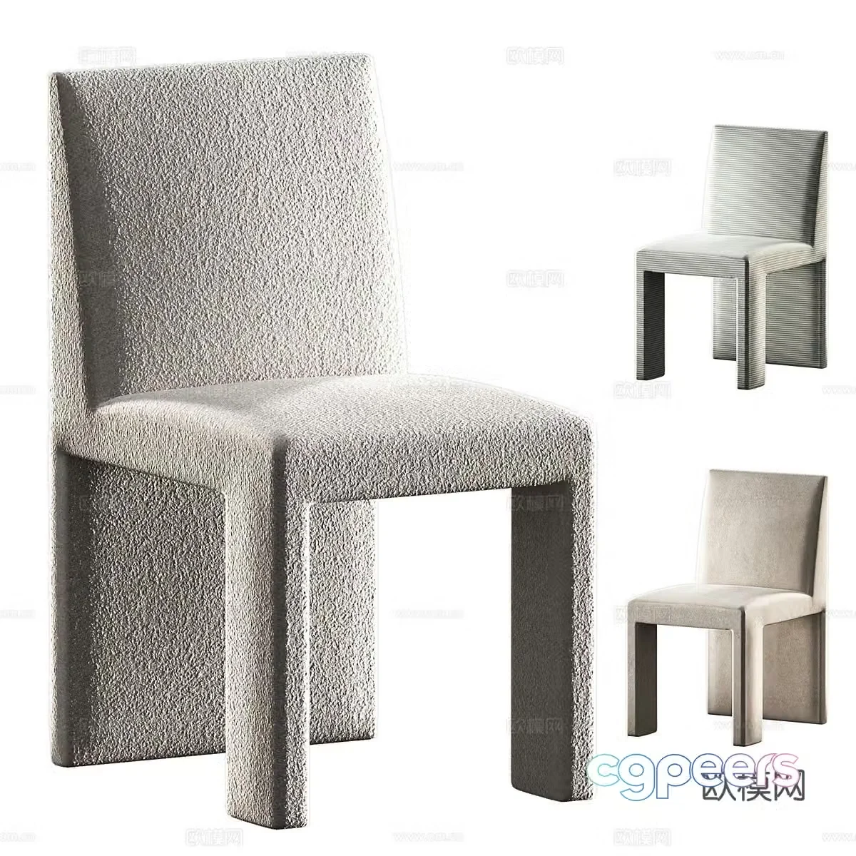Modern Creamy Martin Chair 3d Model