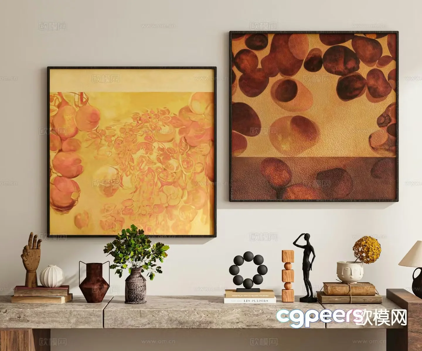Medieval style hanging painting decorative painting retro painting 3D model
