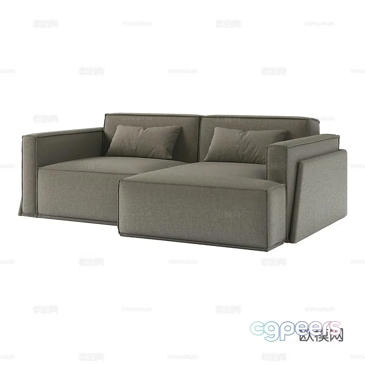 Simple double sofa 3d model