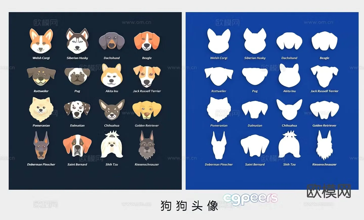 Cartoon dog avatar pet illustration 3d model