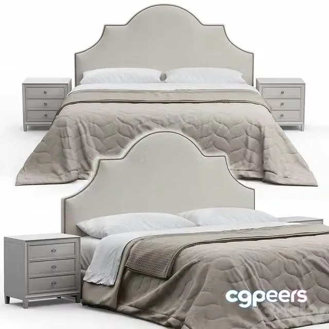 3ds Max Free – Sedgefield King Upholstered Bed