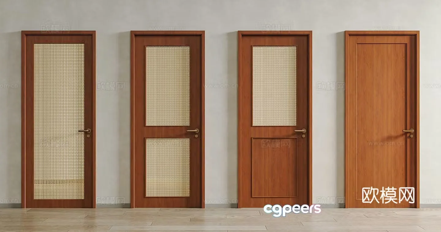 Mesoavenly Salivado door wooden door rattan wooden door mesoavenly style rattan wooden door mesoavenly style room door 3D model