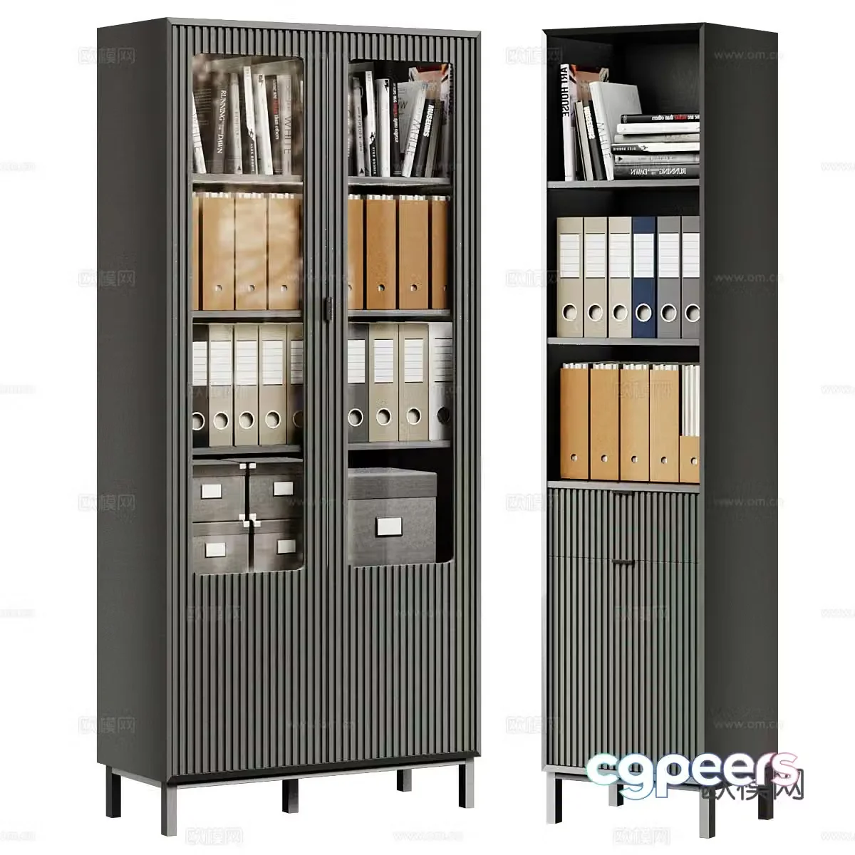Modern Italian minimalist file cabinet filing cabinet display cabinet 3d model