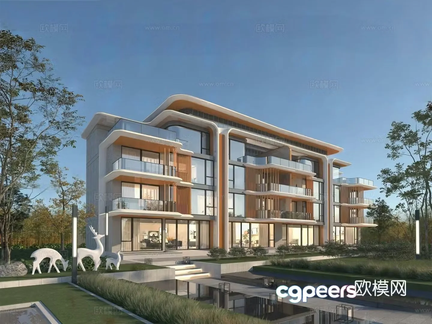 Modern villa exterior 3d model