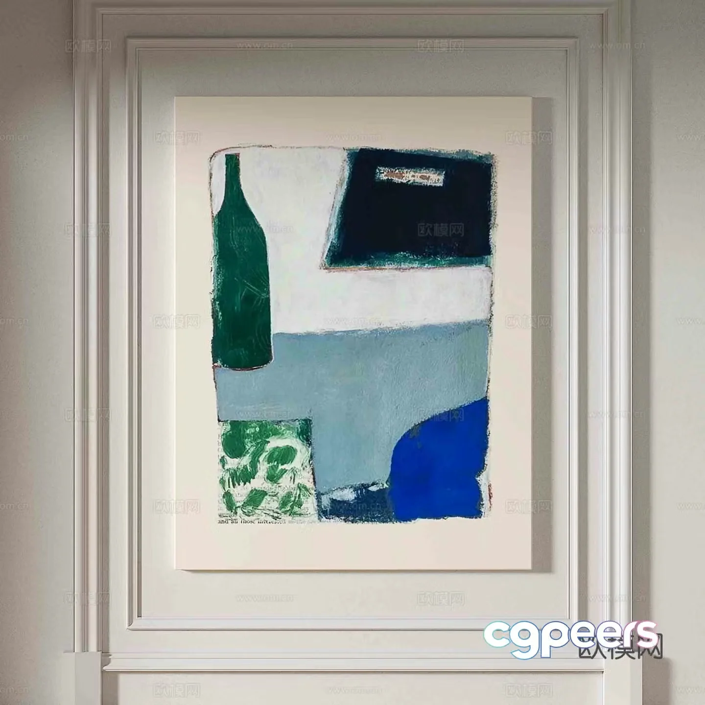 Modern minimalist painting Abstract oil painting 3d model