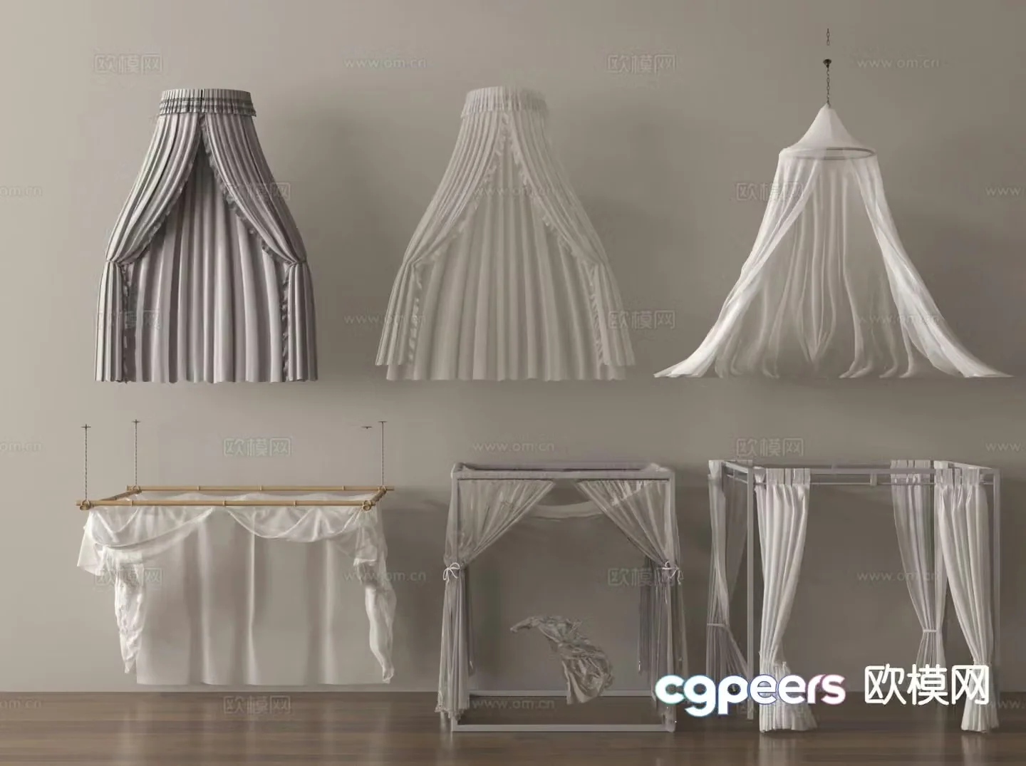 Bedspread Mosquito Net Curtain Bed Net Bedding Curtain 3D Model