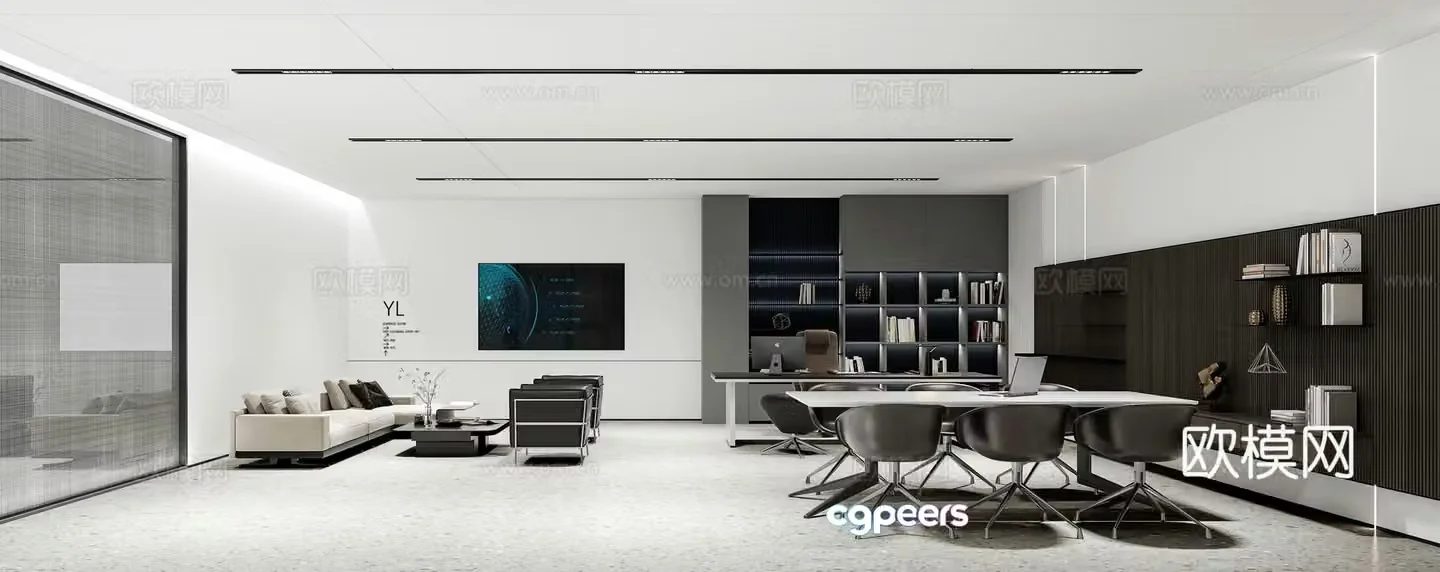 Modern manager office 3d model