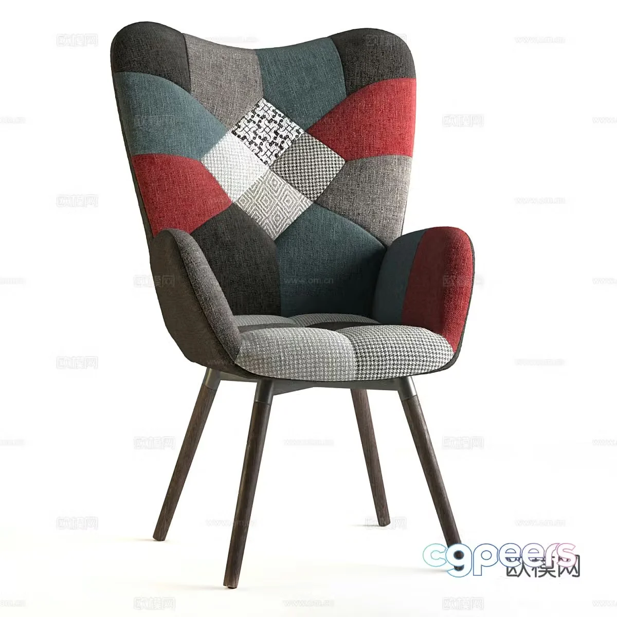 Modern Nordic chair armchair 3d model