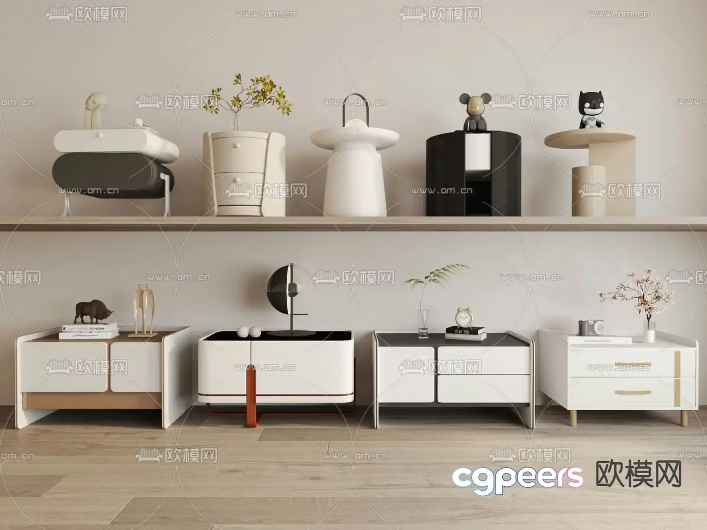 Modern bedside table 3d model