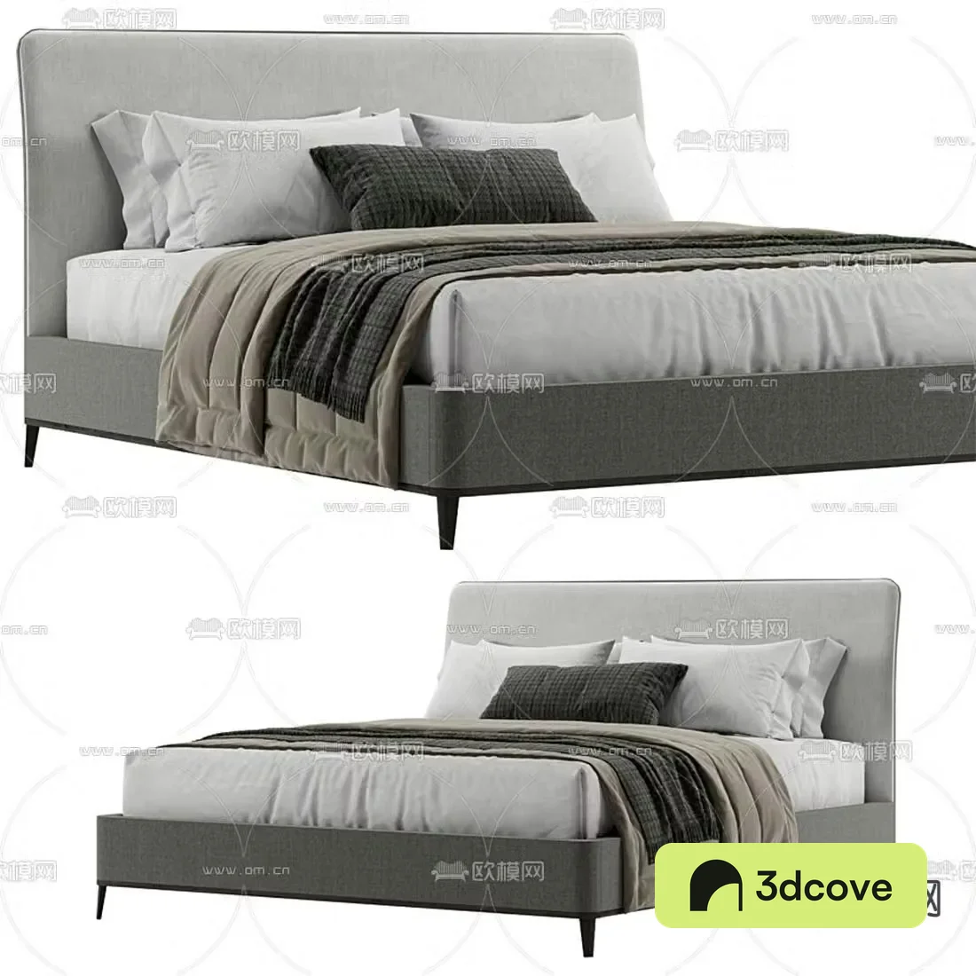 Meridiani modern fabric double bed