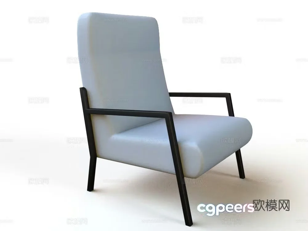 Simple European leisure chair casual single sofa chair 3d model