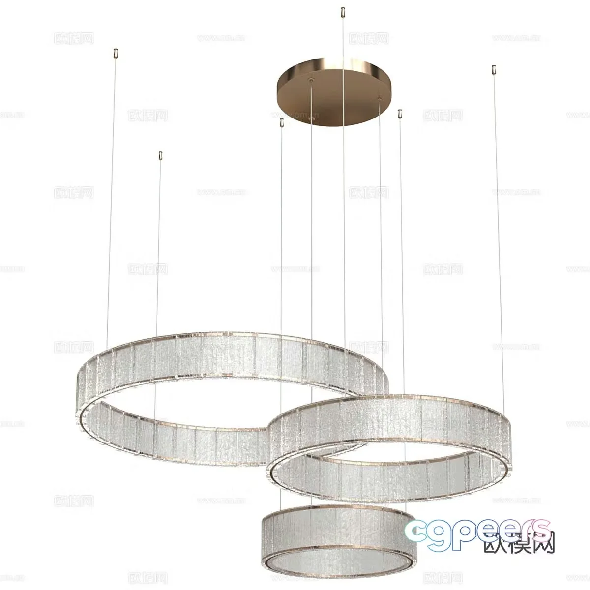 Light luxury chandelier ring chandelier 3d model
