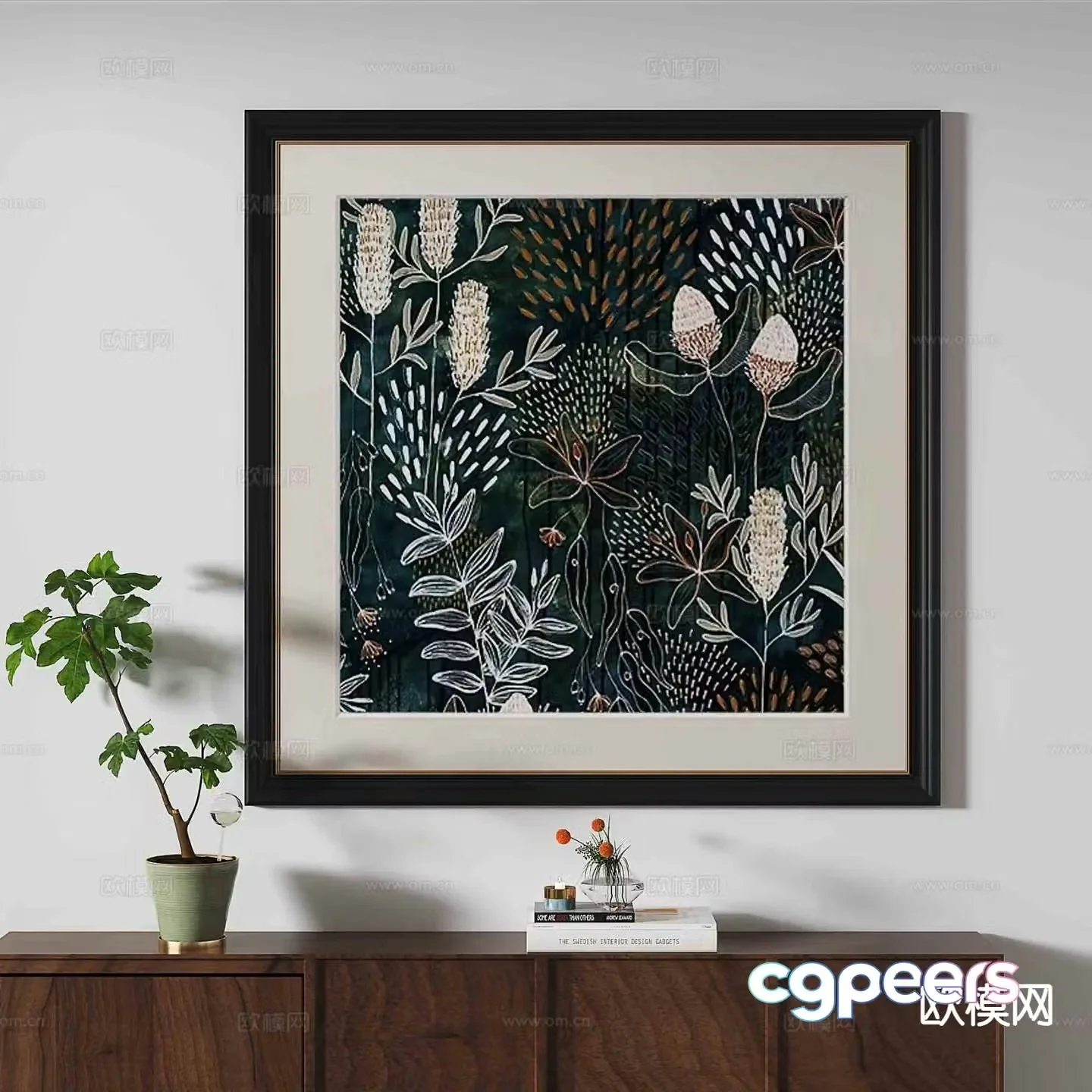French hanging painting decorative painting 3d model