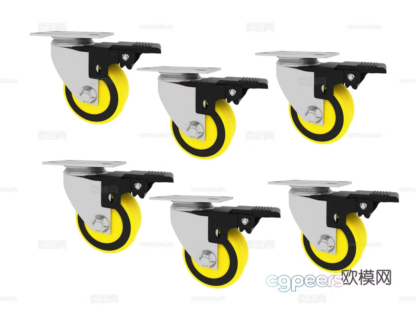 wheel swivel wheel pulley caster 3d model