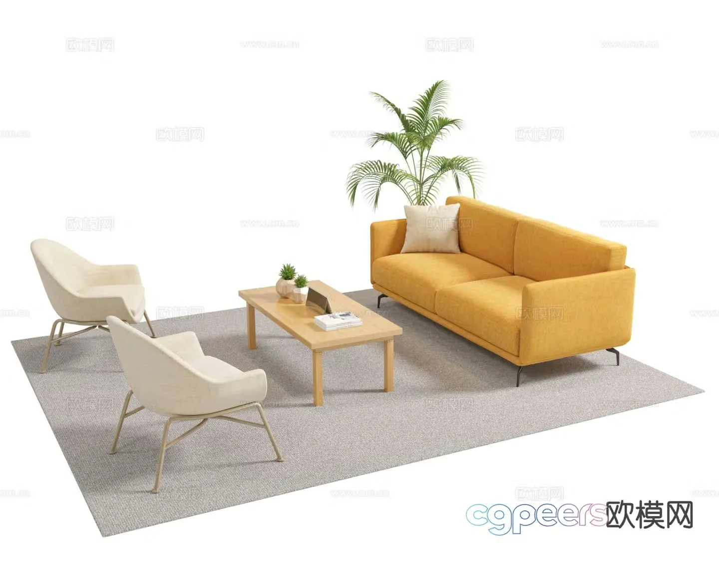 Modern office sofa modular sofa 3d model