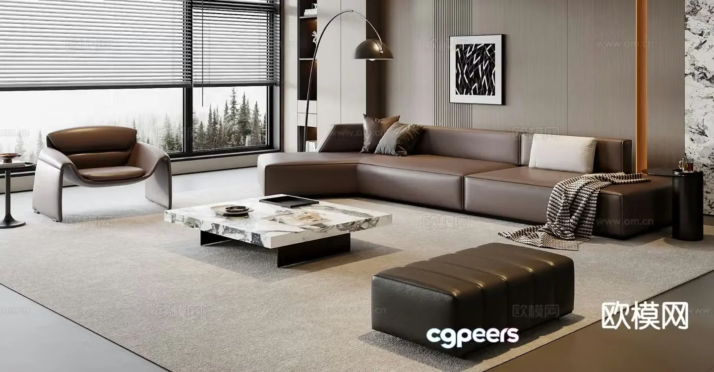 Italian sofa combination 3d model
