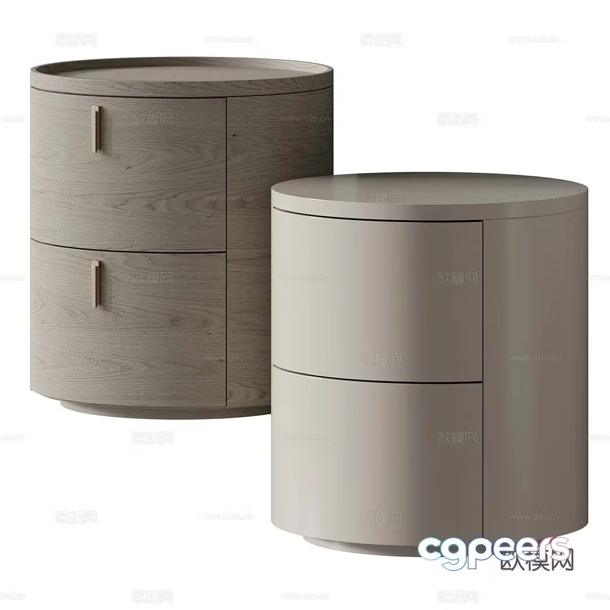 New Chinese Drop Round Bedside Table 3D Model