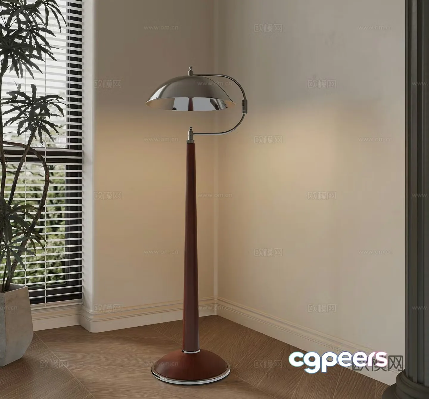 Middle-aged floor lamp decorative lamp 3d model