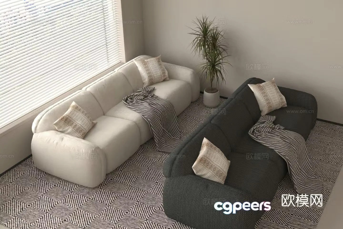 Modern love sofa 3d model
