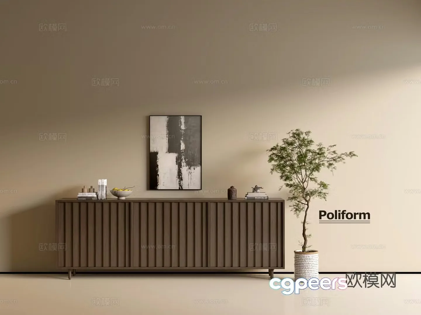 Modern wood grain cabinet ins wind minimalist wind cabinet whole cabinet sideboard balcony cabinet storage 3D model