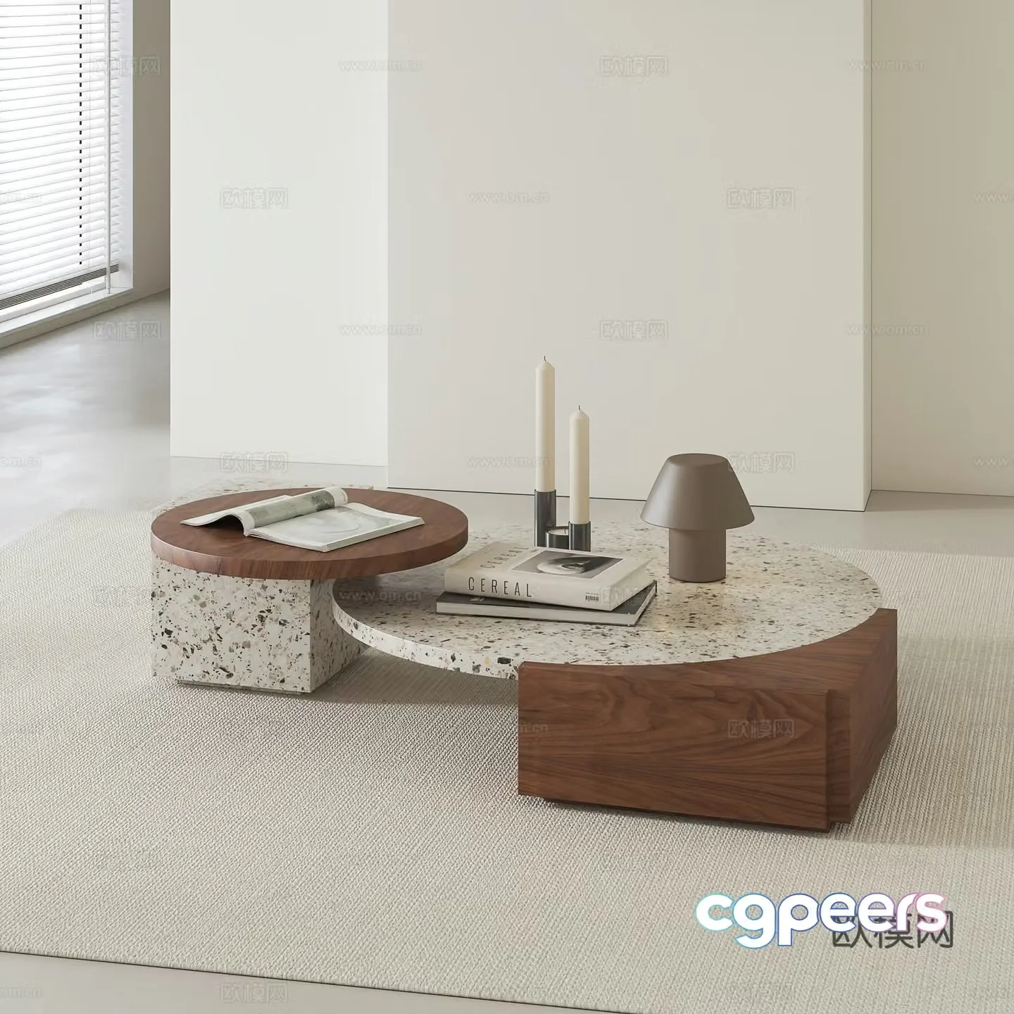 Medieval style mother-in-law coffee table 3D model