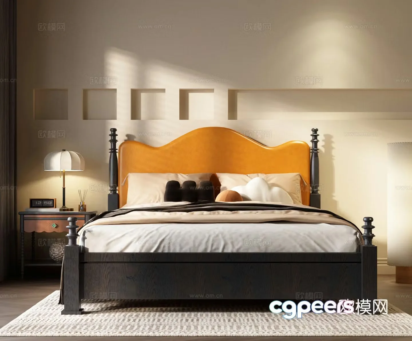 French ancient bed 3D model