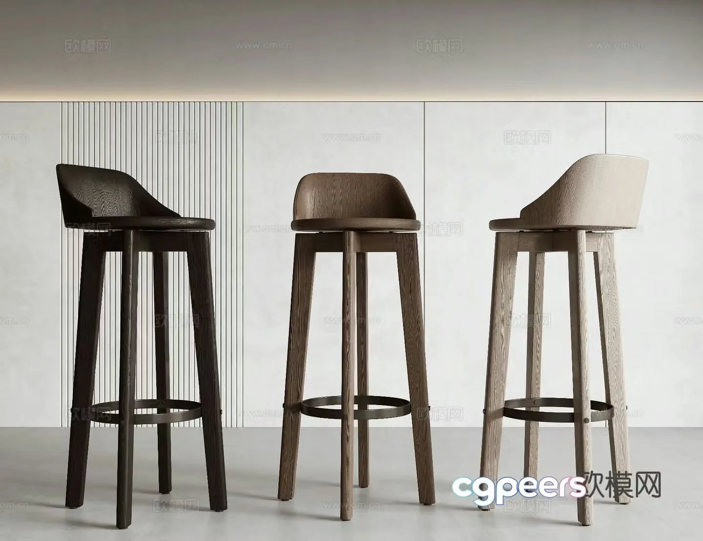 Modern bar chair bar stool 3d model