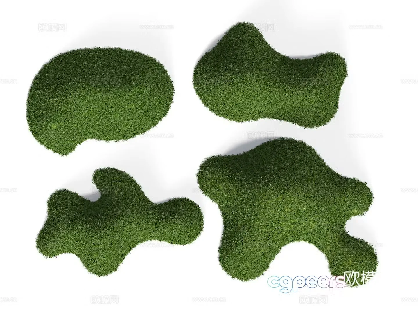 Modern courtyard micro-terrain grass slope hill bun soil slope pile mountain terrain park micro-terrain 3D model