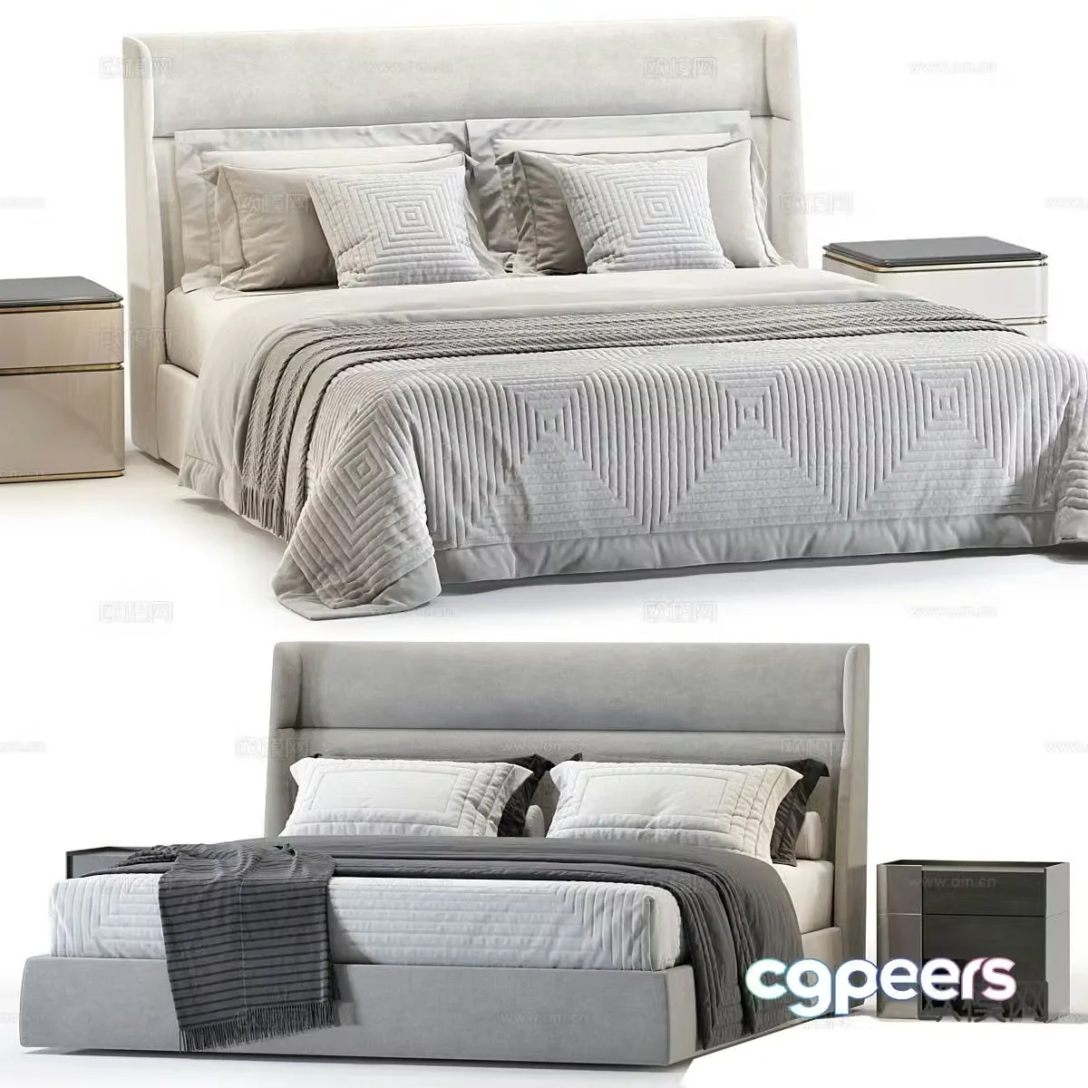 Poliform modern double bed 3d model