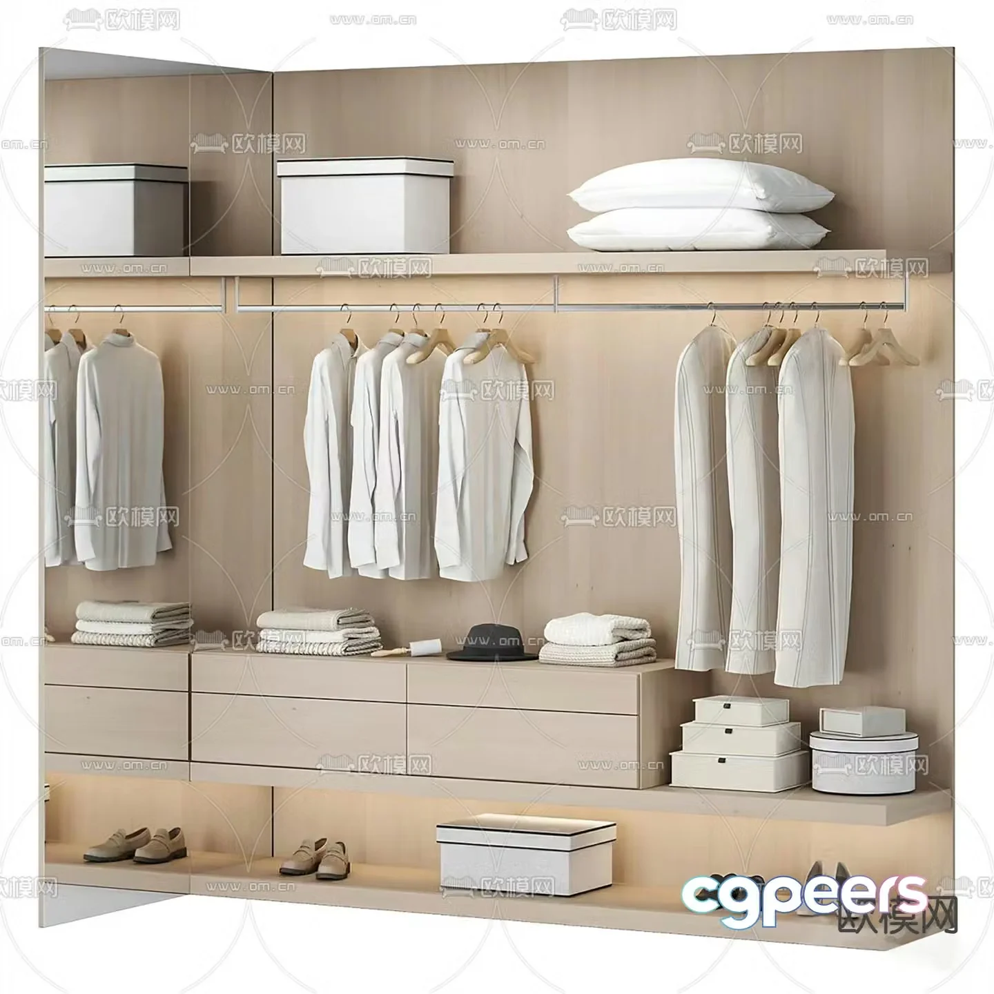 Doorless wardrobe 3d model