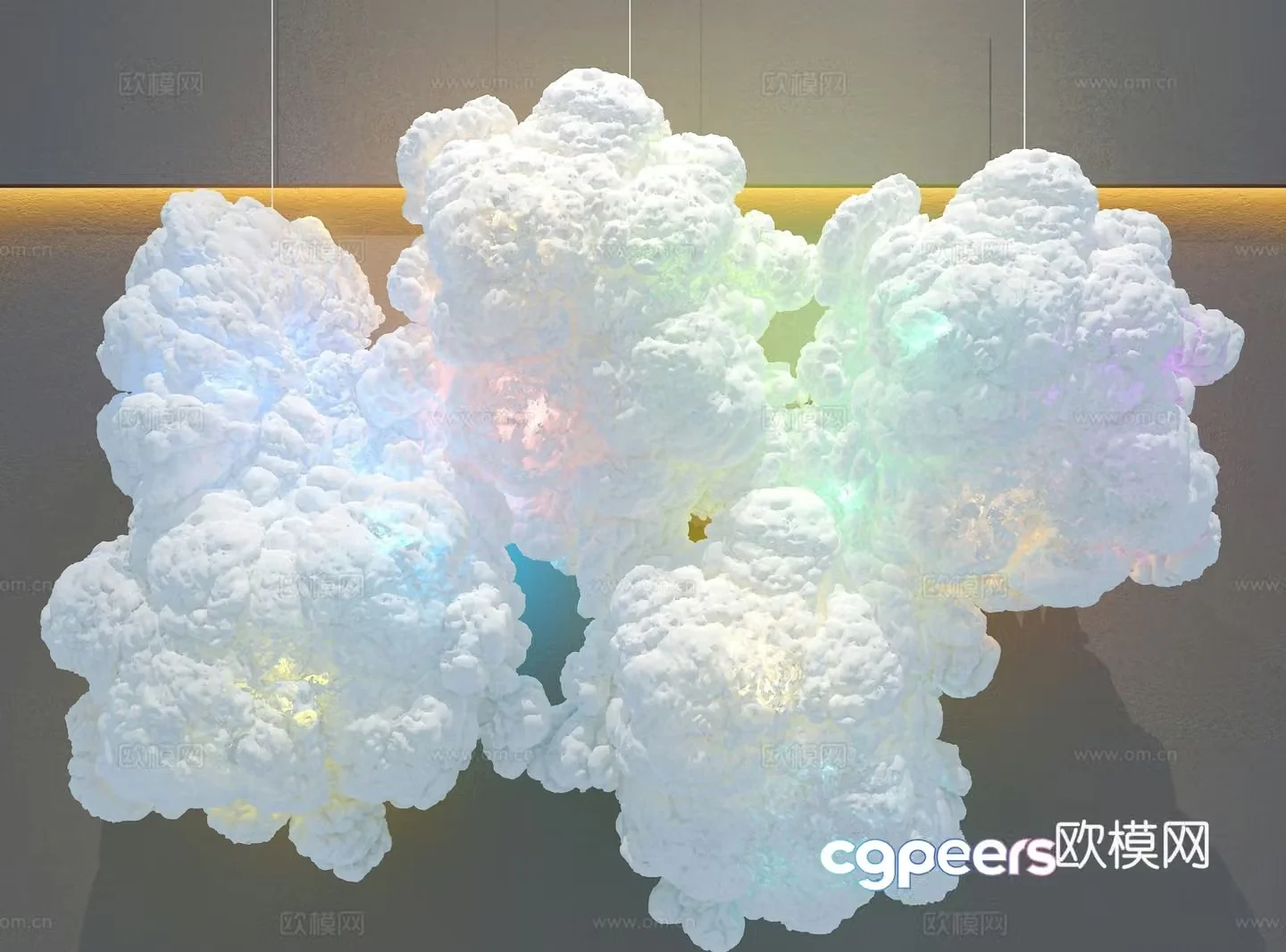 Modern decorative lamp cloud chandelier 3d model