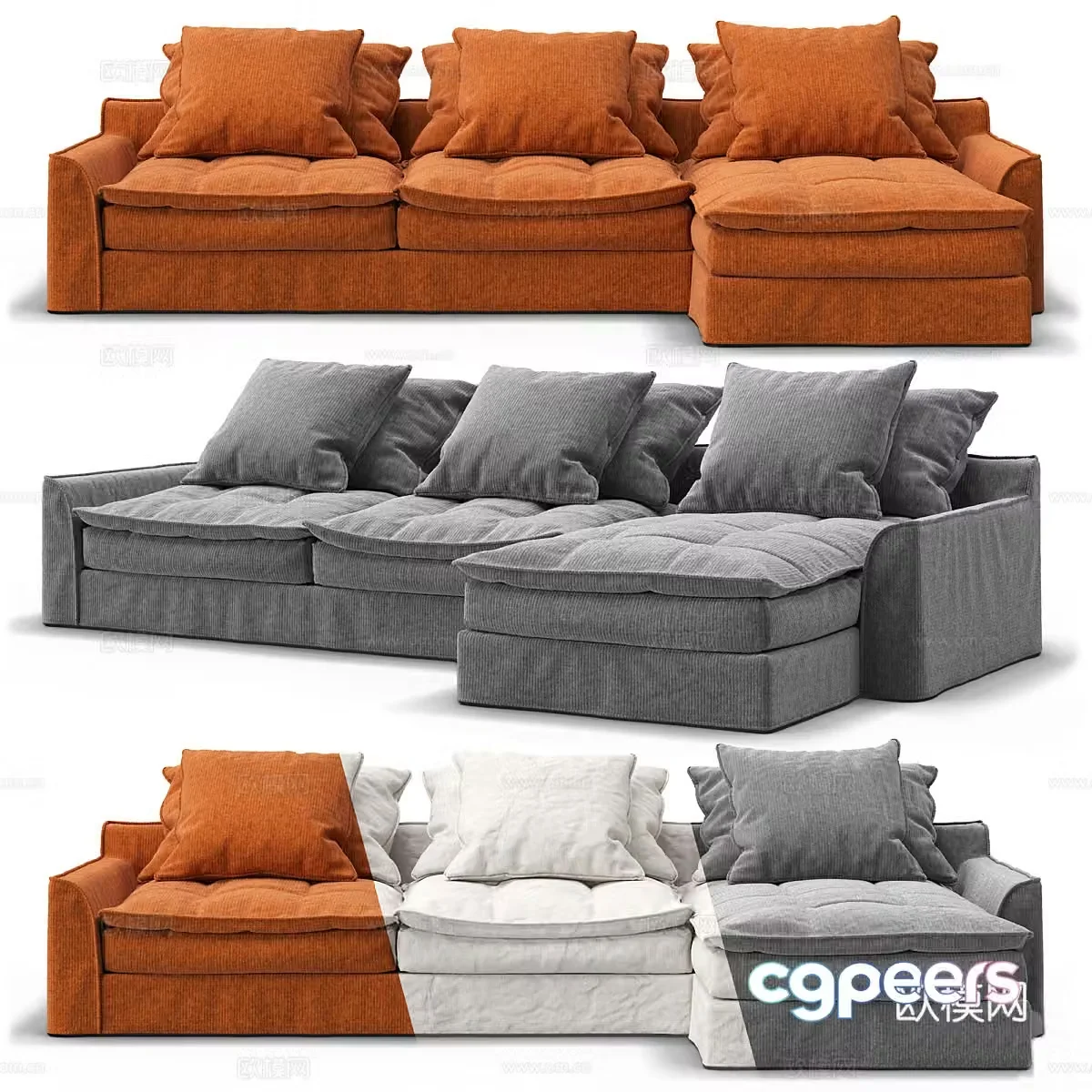 Modern Italian Furninova Sake LC sofa 3d model