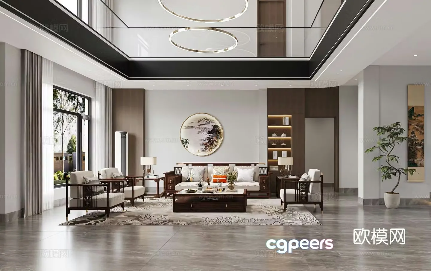 New Chinese style living room 3d model