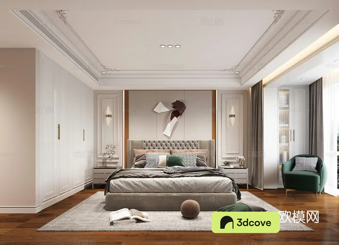 Simple European bedroom