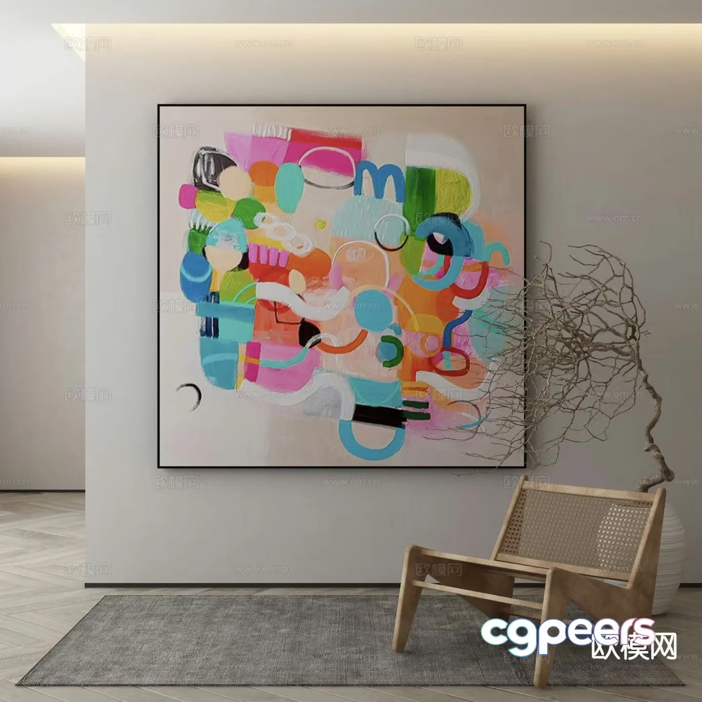 Decorative painting oil painting hanging painting 3d model