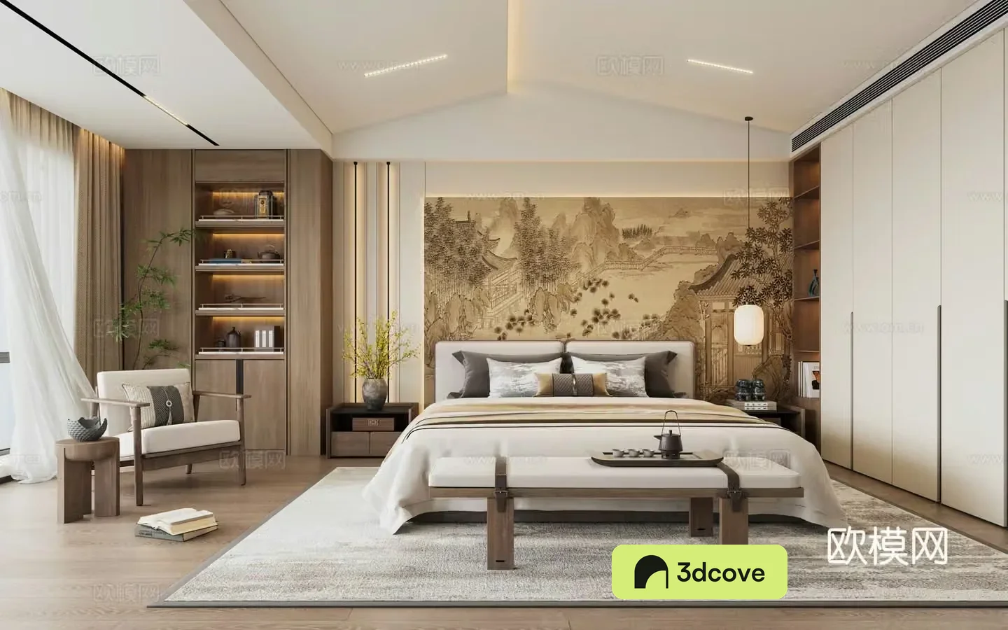 New Chinese style bedroom master bedroom