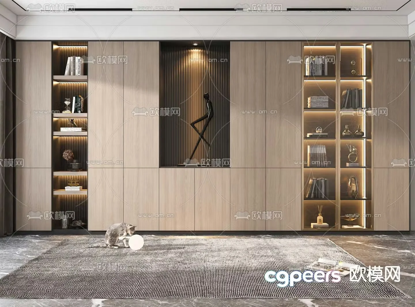 Modern decorative cabinet locker 3d model