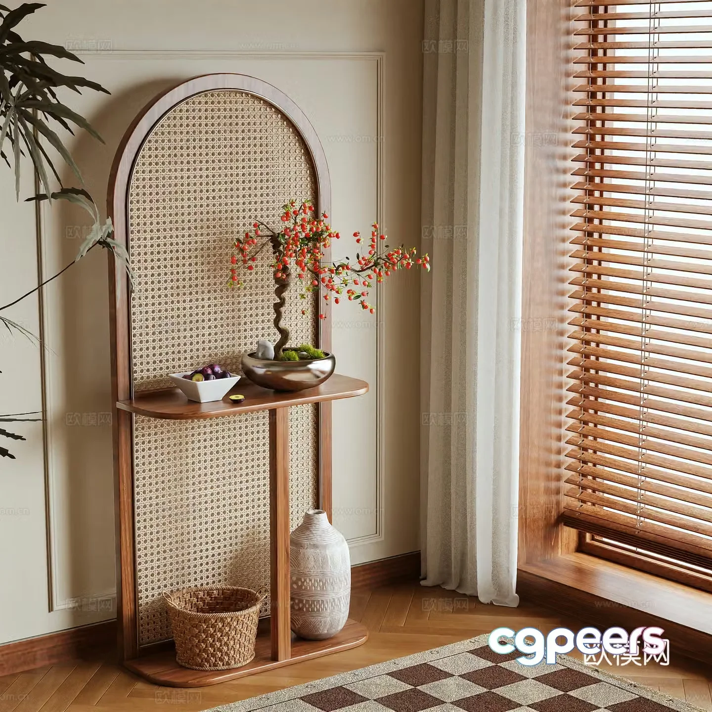Log wind screen 3d model