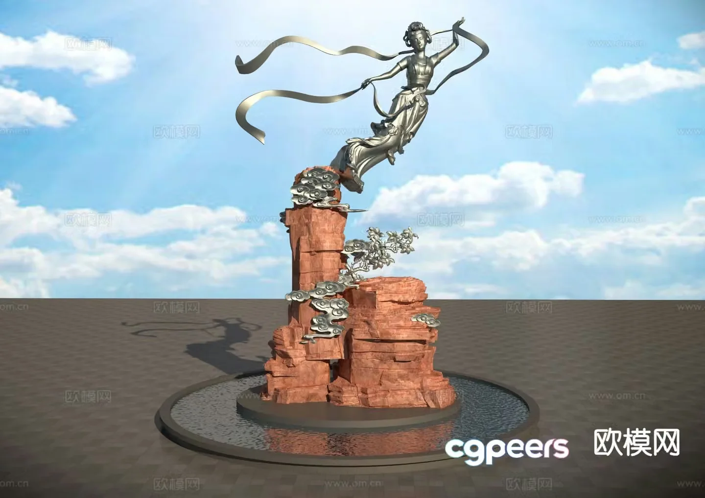 Fairy Mountain Sculpture Urban Sculpture 3D Model