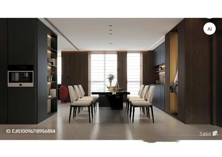 Modern Dining Room 3D Model – 17845 – VRAY Render
