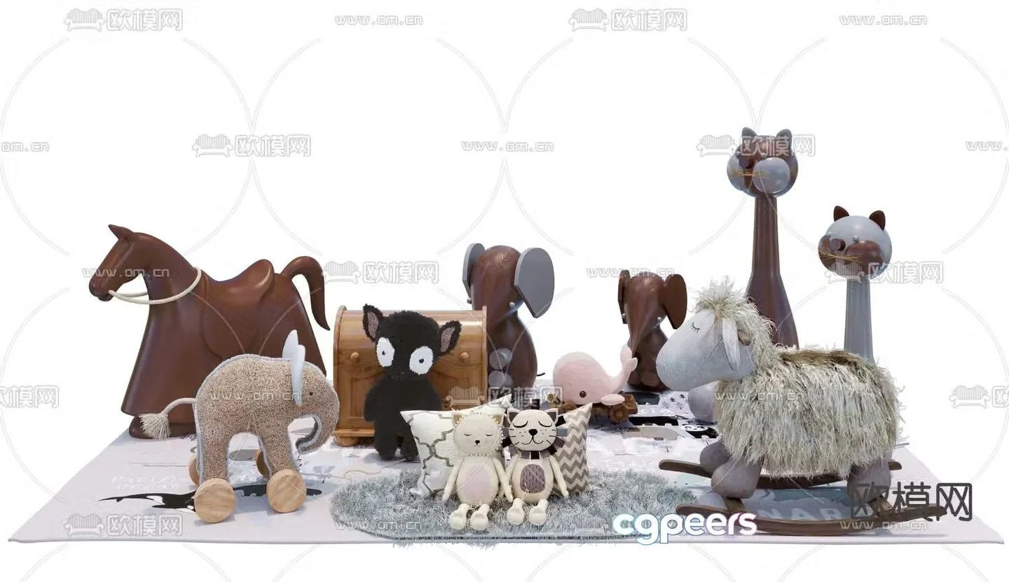 Modern children’s plush toy 3d model