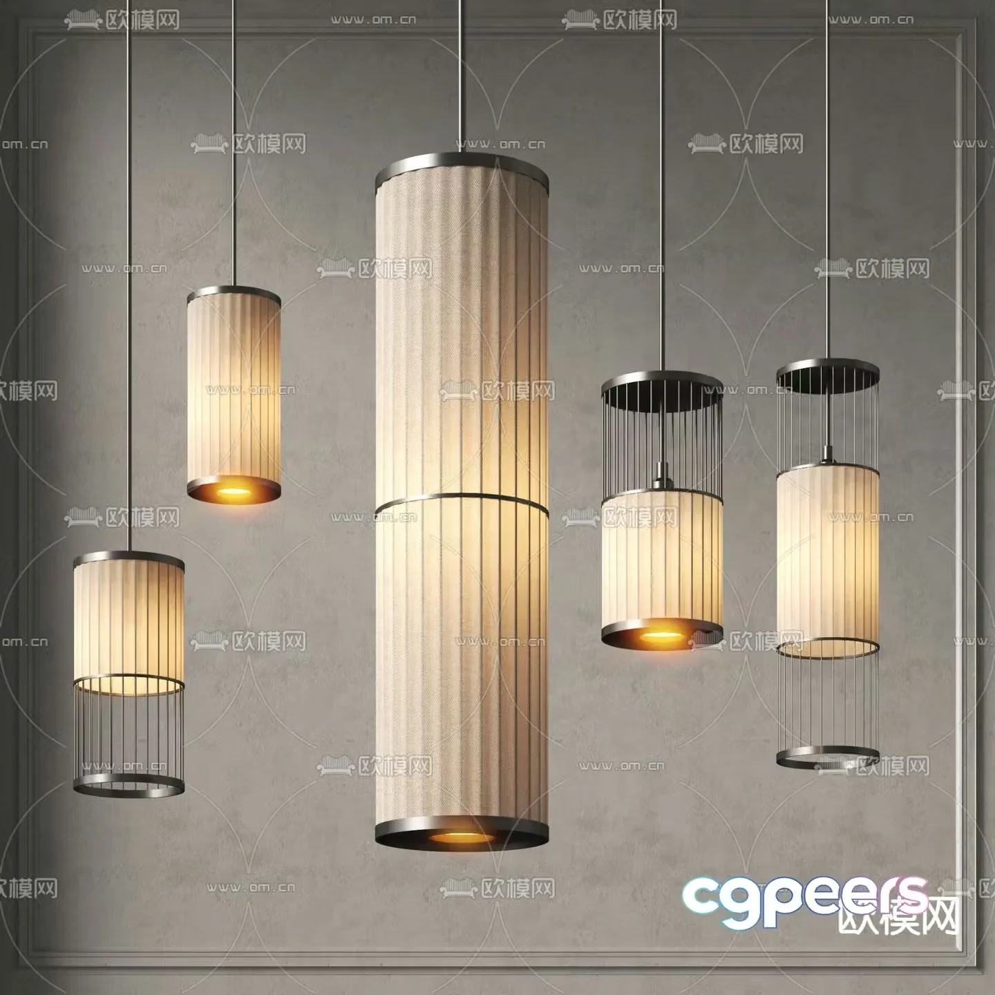 Wasabi Chandelier Lantern Chandelier 3D Model