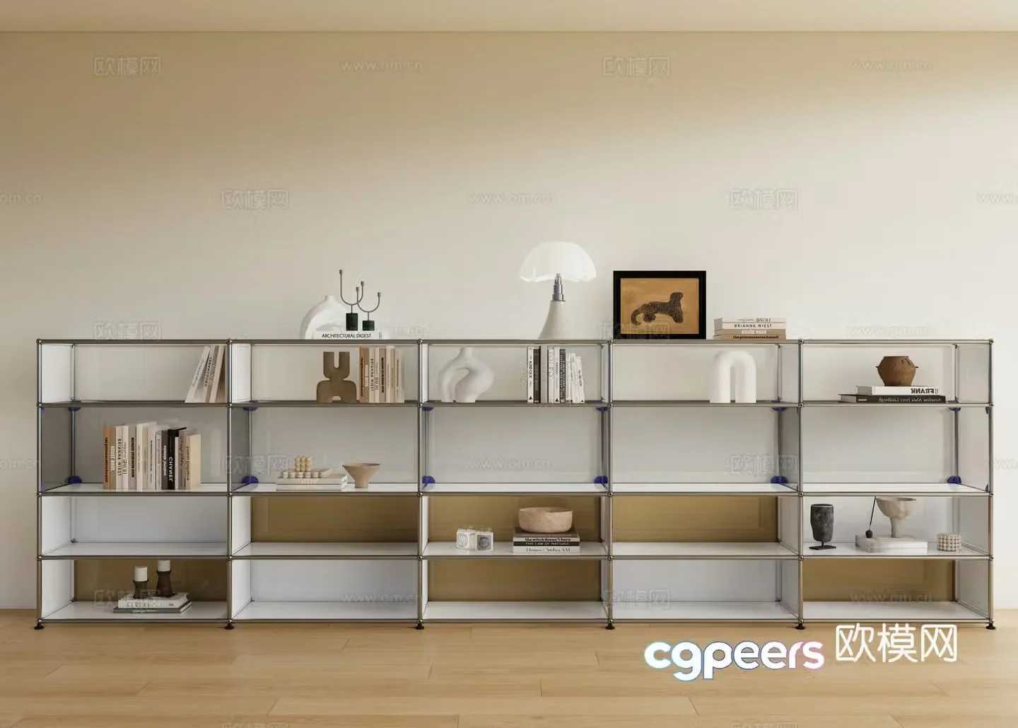 Modern bookcase chest of drawers bookcase 3d model