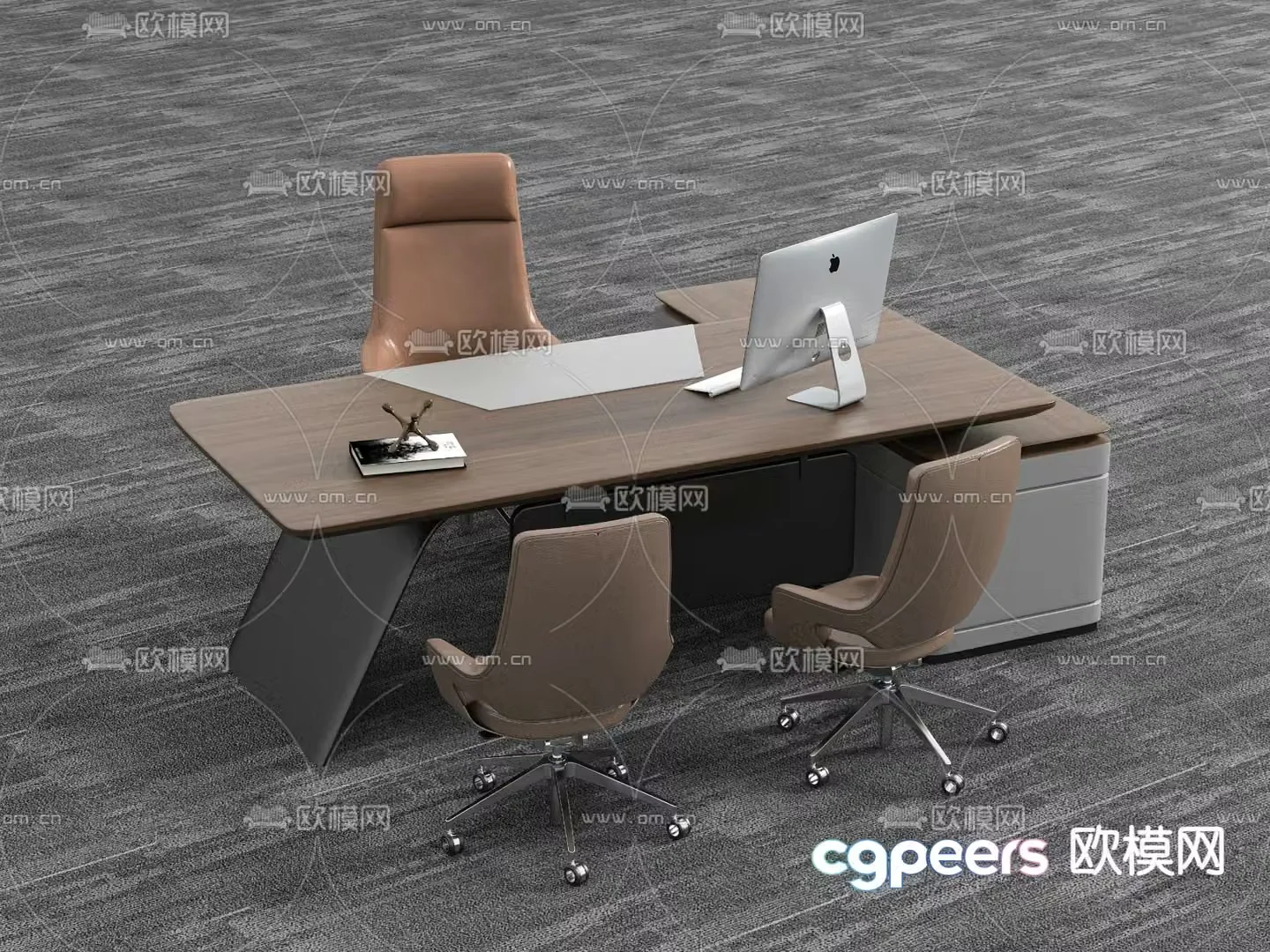 Manager office desk chair leisure chair 3d model