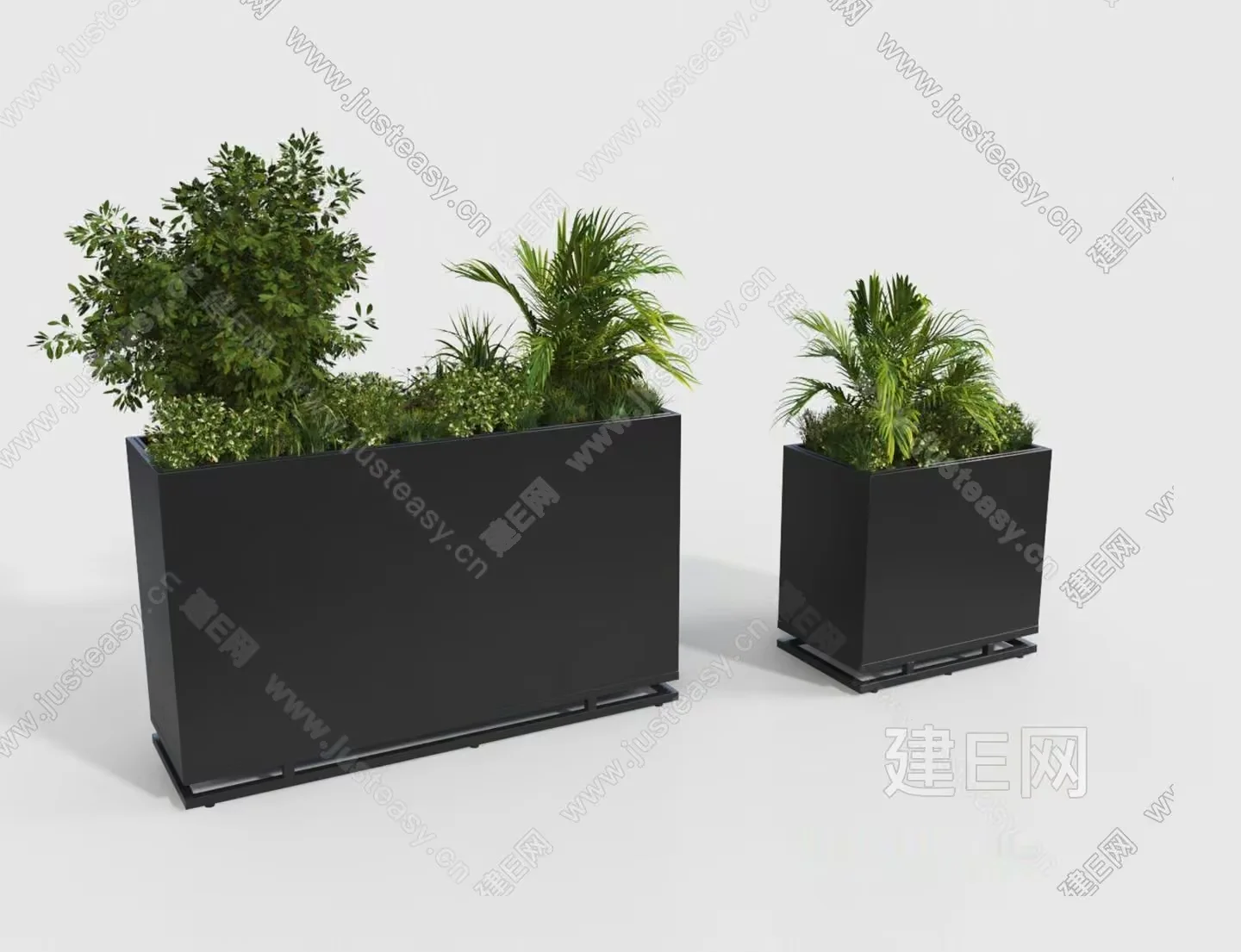 Two Large Planters 3D Model – 14961 – VRAY Render