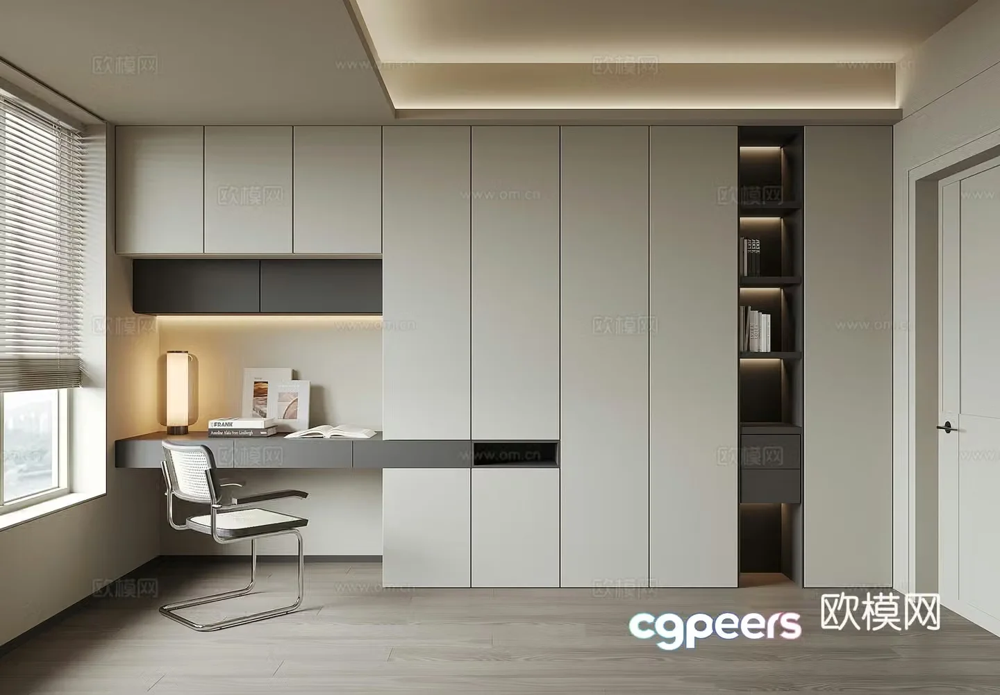 Modern wardrobe desk cabinet 3d model