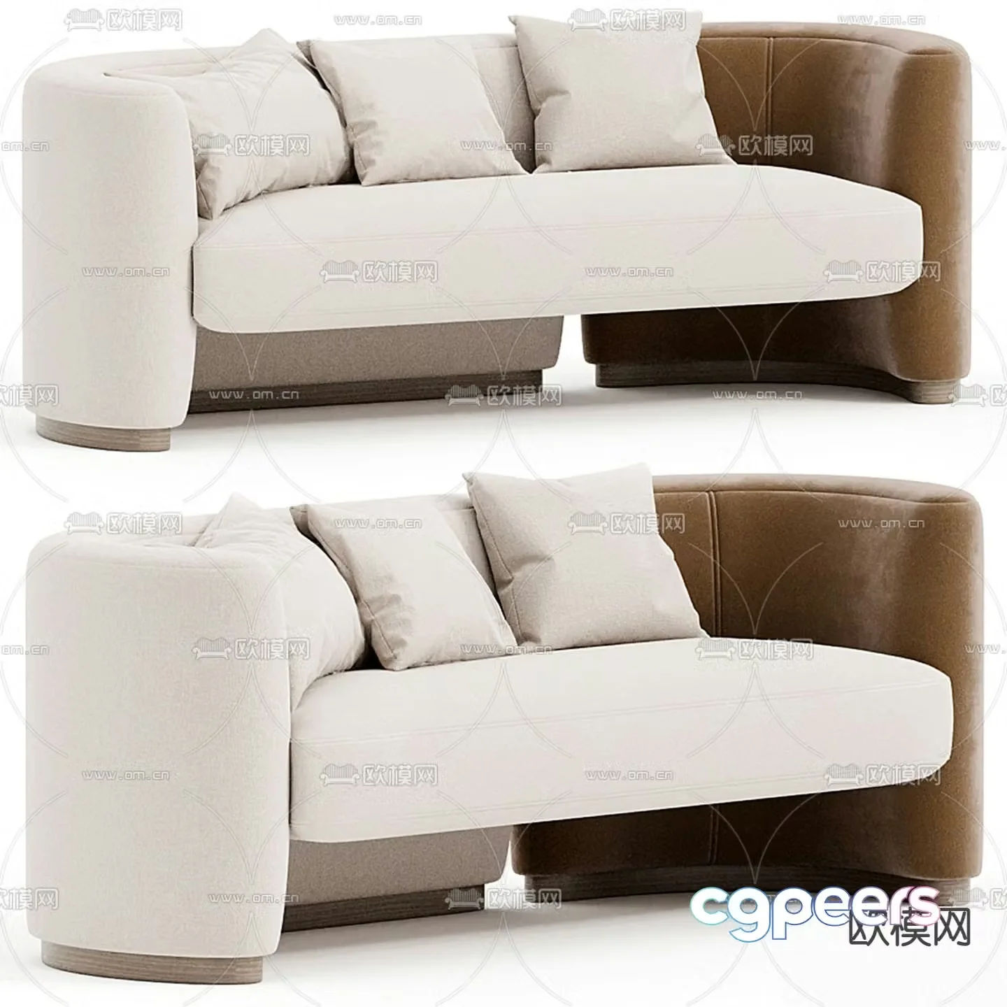 Poliform white sofa 3d model