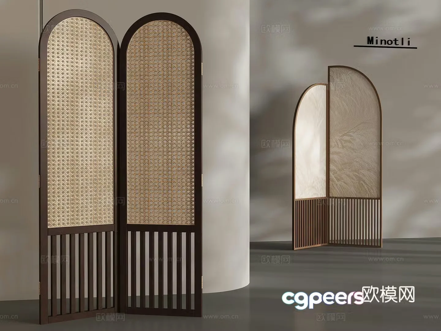 New Chinese style partition lattice screen entrance high and low telescopic grille silk lamp screen partition 3D model